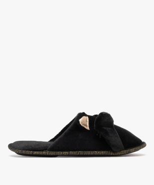 Chaussons mules en velours motif chat femme vue2 - GEMO(HOMWR FEM) - GEMO