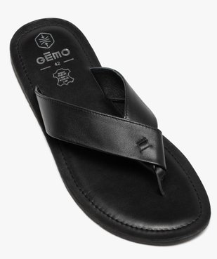 Tongs homme en cuir uni à brides croisées vue5 - GEMO (CASUAL) - GEMO