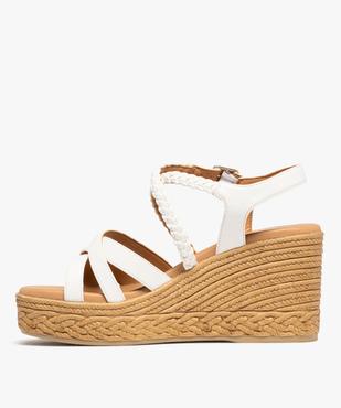 Sandales à brides avec semelle plateforme aspect corde femme - Valentina Baldano vue4 - VALENTINA BALDA - GEMO