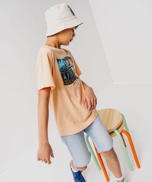 Tee-shirt à manches courtes avec motif estival garçon vue6 - GEMO 4G GARCON - GEMO