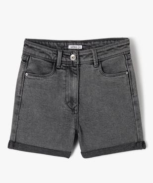 Short en jean taille haute coupe droite fille vue1 - GEMO (JUNIOR) - GEMO
