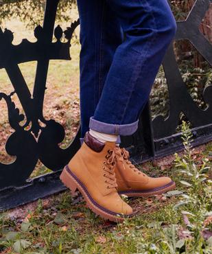 Boots à lacets et zip avec col texturé femme - Valentina Baldano vue7 - VALENTINA BALDA - GEMO