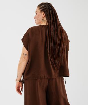 Blouse sans manches ample et fluide en viscose femme grande taille vue3 - GEMO 4G GT - GEMO