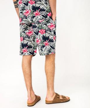 Bermuda en toile à motif fleuri homme vue3 - GEMO (HOMME) - GEMO