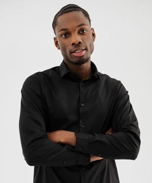 Chemise manches longues coupe droite en coton stretch homme vue2 - GEMO 4G HOMME - GEMO