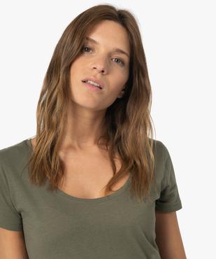 Tee-shirt femme à manches courtes et large col rond vue2 - GEMO(FEMME PAP) - GEMO