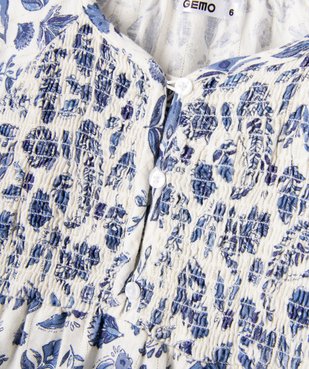 Blouse à manches longues ample et fleurie fille vue2 - GEMO (ENFANT) - GEMO