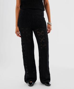 Pantalon en maille ajourée façon crochet femme vue1 - GEMO 4G FEMME - GEMO