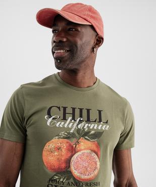 Tee-shirt manches courtes avec motif positif homme vue2 - GEMO 4G HOMME - GEMO