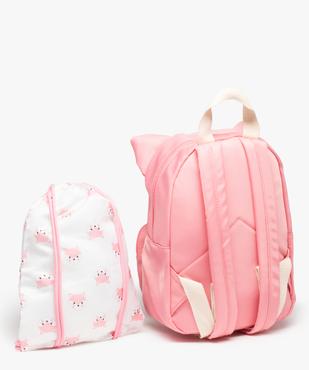 Sac à dos maternelle fille imprimé renard avec pochette assortie vue2 - GEMO (ENFANT) - GEMO