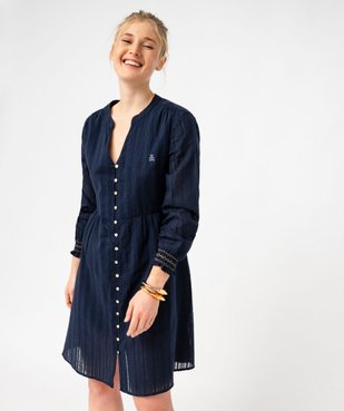 Robe chemise à manches longue femme - LuluCastagnette vue1 - LULUCASTAGNETTE - GEMO