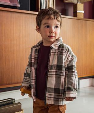 Chemise à carreaux zippée doublée polaire bébé garçon vue1 - GEMO(BEBE DEBT) - GEMO