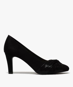 Escarpins femme en suédine avec effet drapé et verni vue1 - GEMO(URBAIN) - GEMO