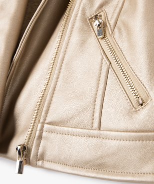 Blouson biker en cuir imitation fille vue4 - GEMO (ENFANT) - GEMO