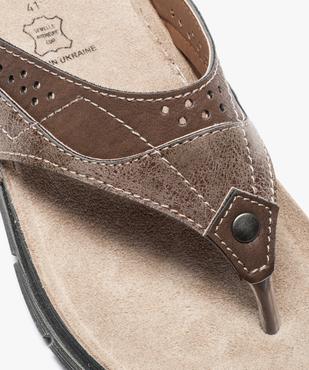 Claquettes cuir à semelle épaisse vue6 - GEMO (HOMME) - GEMO