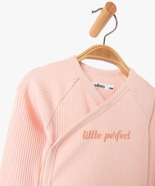 Ensemble naissance évolutif 3 pièces bébé fille body, pantalon et bonnet vue5 - GEMO 4G BEBE - GEMO