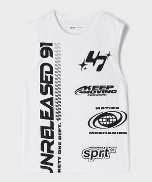 Tee-shirt de sport sans manches en maille légère et respirante imprimée garçon vue1 - GEMO (JUNIOR) - GEMO