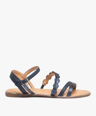 Sandales femme à talon plat coupe spéciale pied large vue1 - GEMO (CASUAL) - GEMO