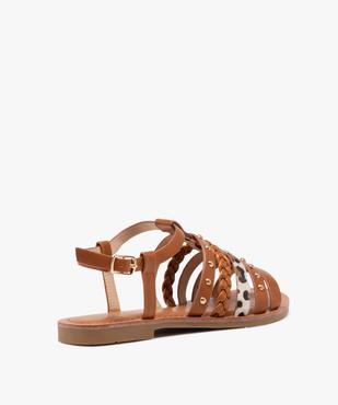 Sandales femme à talon plat avec brides fantaisie casual vue5 - GEMO (CASUAL) - GEMO