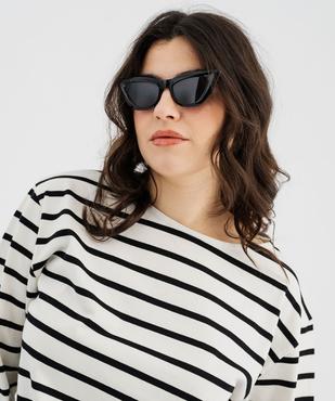 Tee-shirt manches longues à rayures femme grande taille vue2 - GEMO 4G GT - GEMO