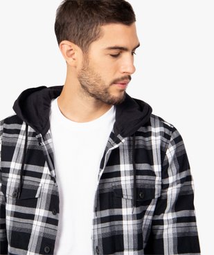 Chemise homme à carreaux avec capuche unie vue6 - GEMO (HOMME) - GEMO