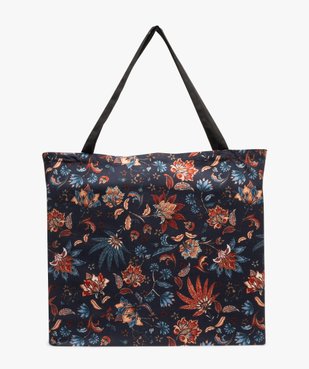 Tote bag en toile à motifs fleuris vue1 - GEMO (ACCESS) - GEMO