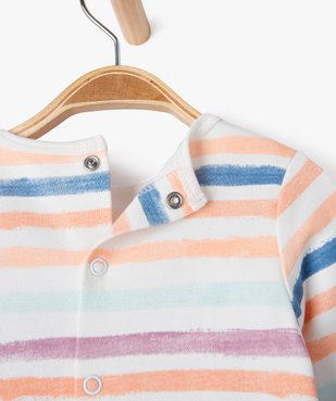 Pyjama dors-bien en coton à rayures bébé garçon vue2 - GEMO 4G BEBE - GEMO