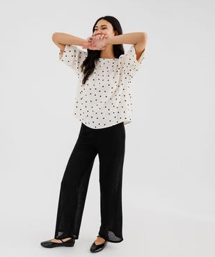 Pantalon large en maille ajourée femme vue4 - GEMO(FEMME PAP) - GEMO