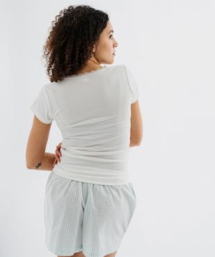 Haut de pyjama en maille côtelée femme vue3 - GEMO 4G FEMME - GEMO