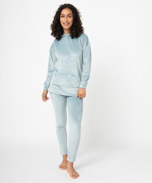 Pyjama femme en velours avec sweat à capuche vue1 - GEMO(HOMWR FEM) - GEMO