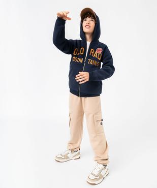 Sweat zippé à capuche doublé sherpa garçon vue6 - GEMO (JUNIOR) - GEMO