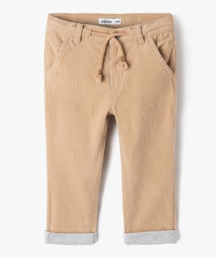 Pantalon bébé garçon en velours doublé jersey vue1 - GEMO(BEBE DEBT) - GEMO
