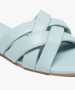Mules femme à talon plat et brides matelassées entrecroisées vue6 - GEMO (CASUAL) - GEMO