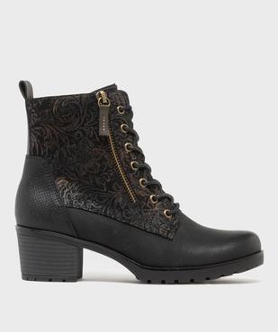 Bottines à talon à doublure chaude, zip et lacets femme vue1 - EMILIA ROSA - GEMO