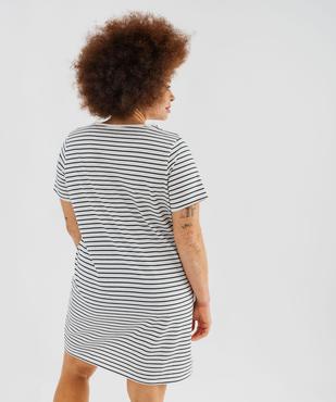 Chemise de nuit à manches courtes et col rond femme grande taille vue3 - GEMO 4G FEMME - GEMO
