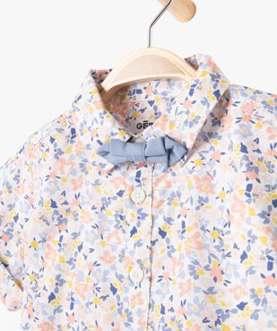 Chemise bébé garçon à manches courtes à fleurs et nœud papillon vue2 - GEMO(BEBE DEBT) - GEMO