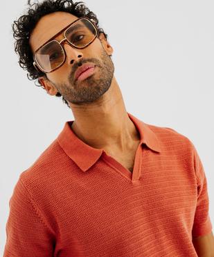 Polo manches courtes en maille fantaisie homme vue4 - GEMO 4G HOMME - GEMO