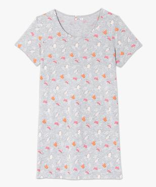 Chemise de nuit à manches courtes avec motifs femme grande taille vue4 - GEMO 4G FEMME - GEMO