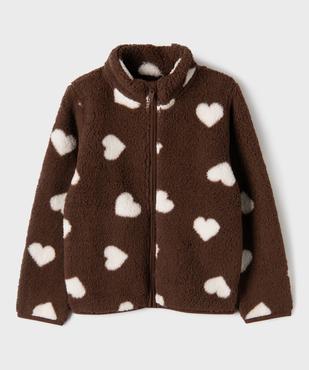 Sweat zippé en sherpa imprimé à col montant fille vue1 - GEMO (ENFANT) - GEMO