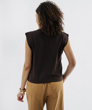 Tee-shirt sans manches avec boutons fantaisie sur l’épaule femme vue3 - GEMO 4G FEMME - GEMO