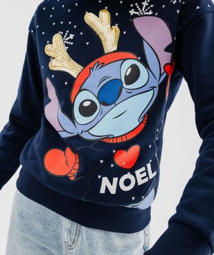 Sweat de Noël à motif Stitch coupe large femme - Disney vue2 - LILO & STITCH - GEMO