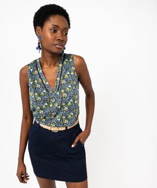 Débardeur imprimé avec col V fantaisie femme vue1 - GEMO 4G FEMME - GEMO