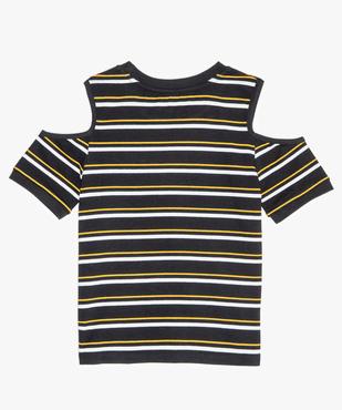 Tee-shirt fille manches courtes et épaules dénudées vue3 - GEMO (JUNIOR) - GEMO