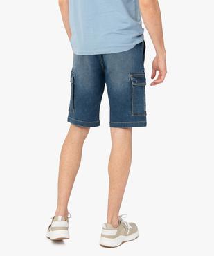 Bermuda en jean homme coupe cargo délavé éco-conçu vue3 - GEMO (HOMME) - GEMO