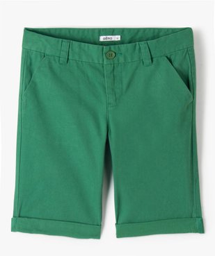 Bermuda coupe chino regular en toile de coton garçon vue1 - GEMO 4G GARCON - GEMO