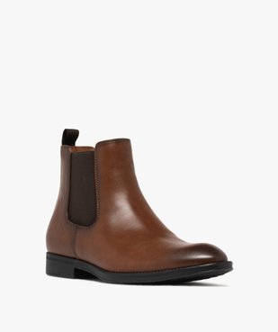 Boots homme Chelsea bout amande dessus lisse vue3 - MARIO BALDANO - GEMO