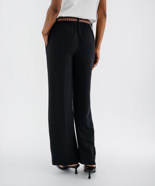 Pantalon fluide avec ceinture tissée femme vue3 - GEMO 4G FEMME - GEMO