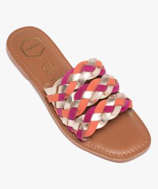 Mules femme à talon plat et brides tressées - Tanéo vue5 - TANEO - GEMO