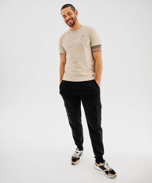 Tee-shirt manches courtes avec motif poitrine homme vue2 - GEMO 4G HOMME - GEMO