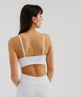 Brassière push-up sans coutures en maille côtelée à fines bretelles femme vue9 - GEMO 4G FEMME - GEMO